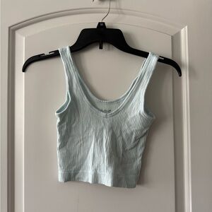 Urban Outfitters Sky Blue Ribbed Crop Top